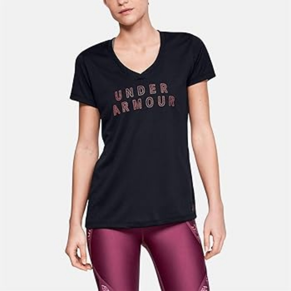 Under Armour Women's Tech Graphic V-Neck T-Shirt Size Small